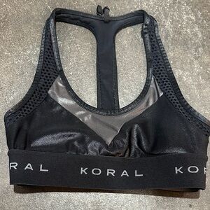 Koral Black Mesh Sports Bra